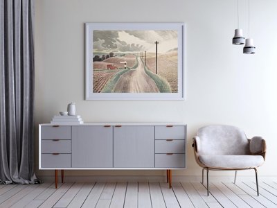 Plakat retro Krajobraz Wiltshire Eric Ravilious