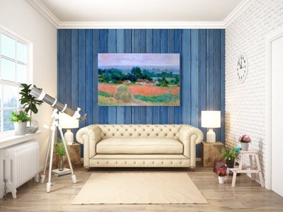 Retro plakat Stóg siana w Giverny Claude Monet