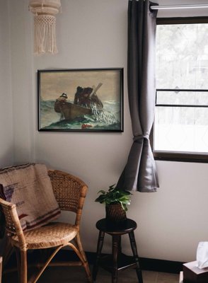 Plakat vintage do salonu Winslow Homer Siatka na ryby