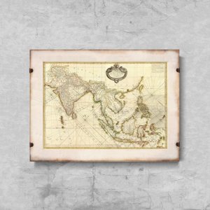 Plakat retro do salonu Stara mapa Azji Południowo-Wschodniej