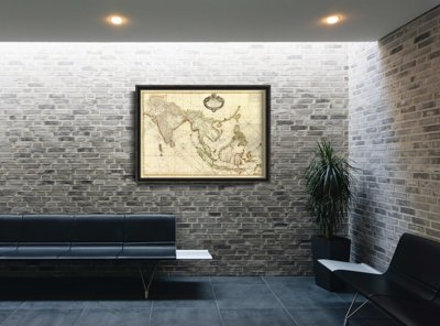 Plakat retro do salonu Stara mapa Azji Południowo-Wschodniej