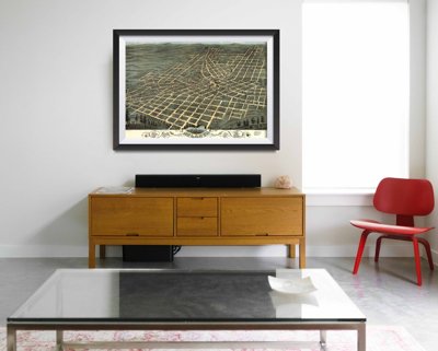 Plakatyw stylu retro Mapa Gruzja