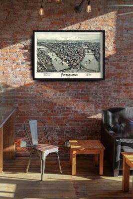 Plakat w stylu vintage Stara mapa Pittsburghu