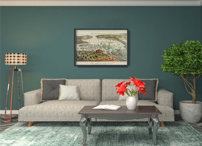 Plakat vintage Port w Nowym Jorku Mapa wieku