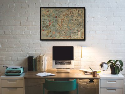 Plakat w stylu retro Mapa starej Skandynawii