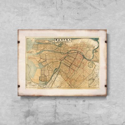Plakatyw stylu retro Stara mapa w Marsylii