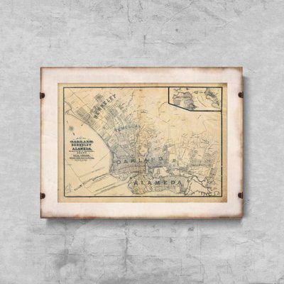 Plakat w stylu vintage Stara mapa Oakland w Kalifornii