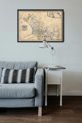 Plakat w stylu vintage Stara mapa Oakland w Kalifornii