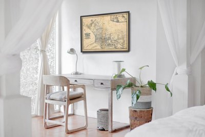 Plakat w stylu vintage Stara mapa Oakland w Kalifornii