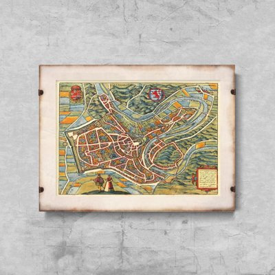 Plakat vintage do salonu Stara mapa Luksemburga