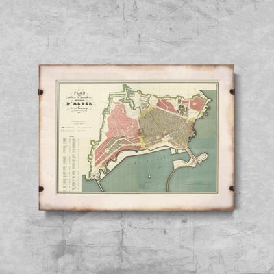 Plakat w stylu retro Stara mapa Alger