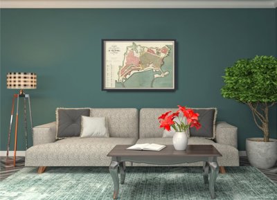 Plakat w stylu retro Stara mapa Alger