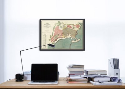 Plakat w stylu retro Stara mapa Alger