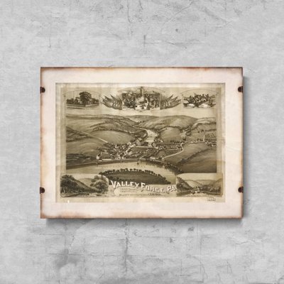 Plakat w stylu vintage Mapa Old Valley Forge