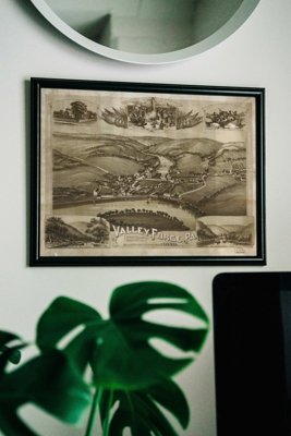 Plakat w stylu vintage Mapa Old Valley Forge