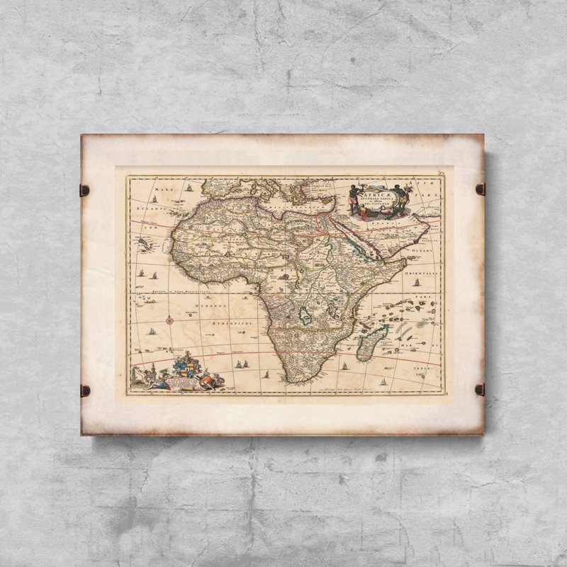 Plakat vintage do salonu Mapa Afryki