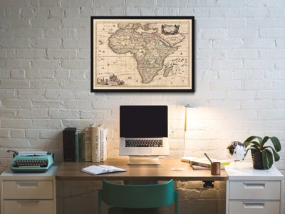 Plakat vintage do salonu Mapa Afryki