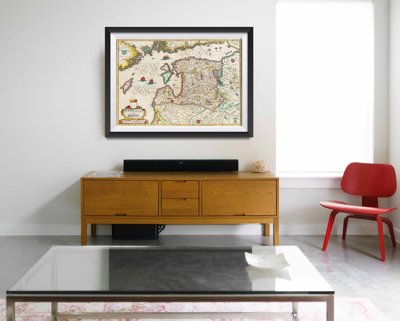 Retro plakat Mapa Livonia