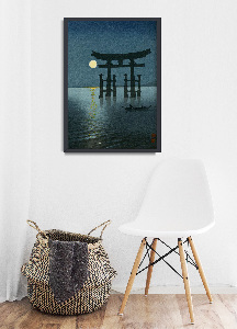 Plakat w stylu retro Plaża w Soshu autorstwa Kawase Hasui