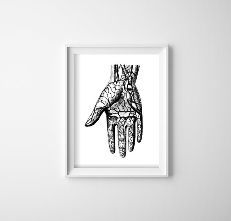 Plakat w stylu vintage Ręce anatomiczne