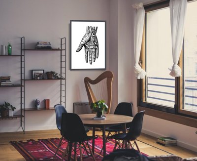 Plakat w stylu vintage Ręce anatomiczne