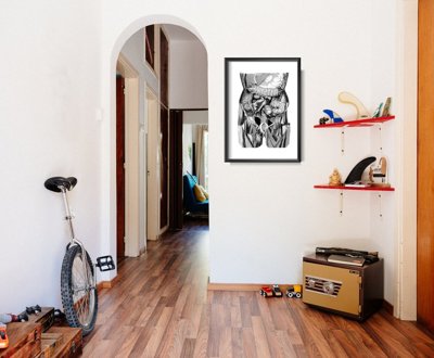Retro plakat Anatomiczne odciski jelita
