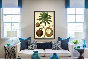 Plakat w stylu vintage Botaniczny nadruk palmy kokosowej