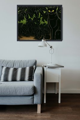 Plakatyw stylu retro Kot i krzaki autorstwa Tomoo Inagaki