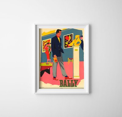 Retro plakat Reklama obuwia Bally