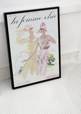 Plakat w stylu vintage Ilustracja magazynu La Femme Chic Mars