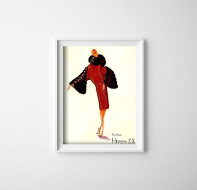 Plakat retro do salonu Fashion Winter Sultan