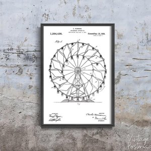 Plakat do pokoju Ferris Wheel Hermann Patent