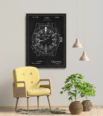Plakat w stylu vintage Zegar patentowy Rolex Wessel