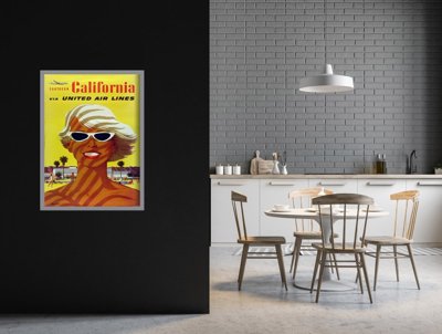 Plakat w stylu retro Linie lotnicze California United Air Stan Galli