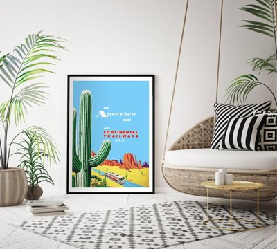 Plakat retro do salonu Podróż w Ameryce plakat Arizona Travel