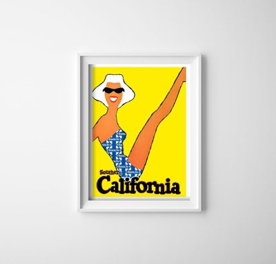 Plakatyw stylu retro California Travel