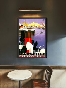 Plakat retro do salonu Marsylia - Drzwi Afryki Północnej