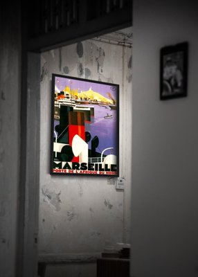Plakat retro do salonu Marsylia - Drzwi Afryki Północnej