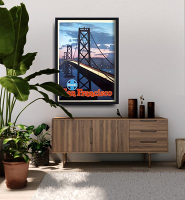 Plakatyw stylu retro San Francisco