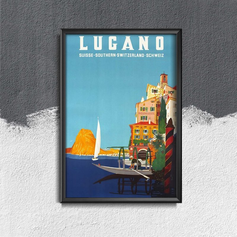 Plakat vintage Szwajcaria Lugano