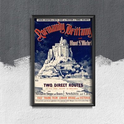 Plakatyw stylu retro Vintage Mont-St Michel France