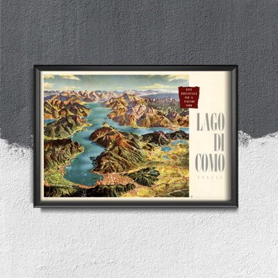 Plakat do pokoju Lago di Como Italia przez Heinrich Berann