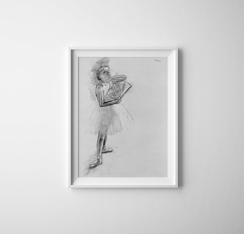 Plakat do pokoju Tancerz z fanem Edgar Degas