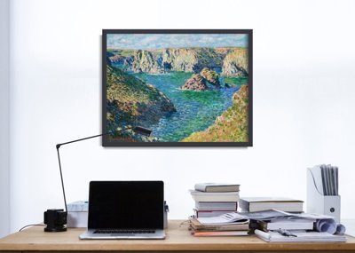 Plakat retro do salonu Port Donnant Belle Ile Claude Monet