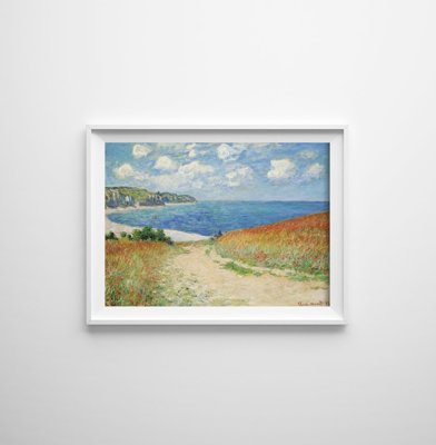 Plakat do pokoju Monet Claude Road na polu pszenicy w Pourville