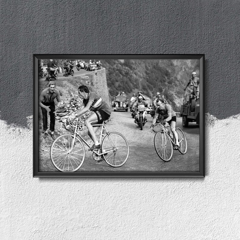 Plakat vintage Fotografia Tour de France Fausto Coppi