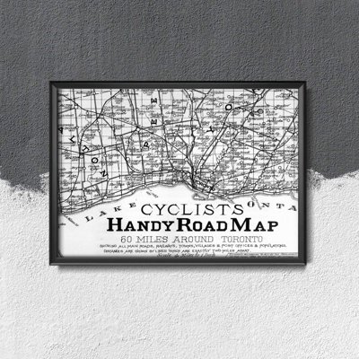 Plakatyw stylu retro Ścieżki rowerowe Mapa Toronto