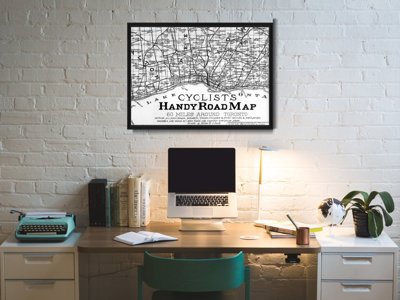 Plakatyw stylu retro Ścieżki rowerowe Mapa Toronto