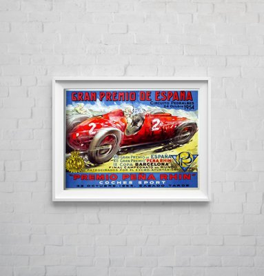 Plakatyw stylu retro Gran Premio de Espana Grand Prix