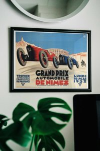 Plakat w stylu retro Grand Prix Automobile de Nimes